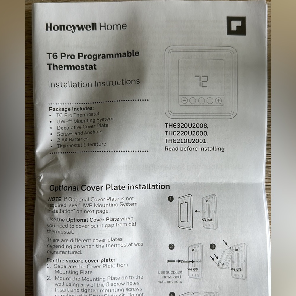 Two honeywell t6 thermostats